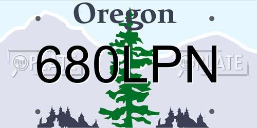 680LPN Oregon License Plate