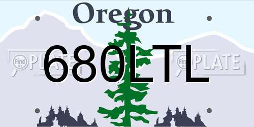 680LTL Oregon License Plate