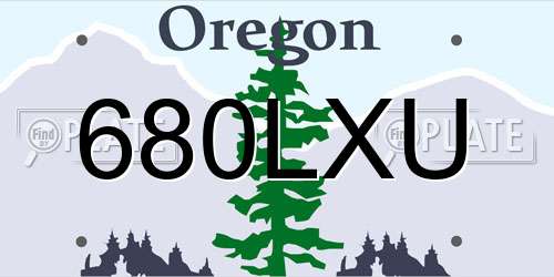 680LXU Oregon License Plate