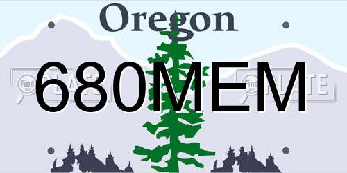680MEM Oregon License Plate