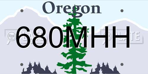 680MHH Oregon License Plate