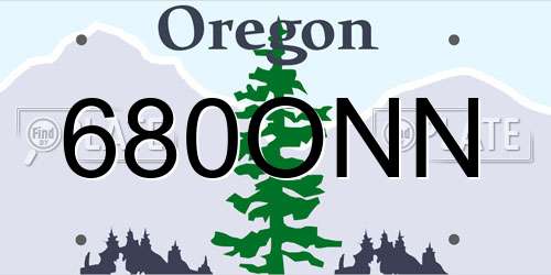 680ONN Oregon License Plate