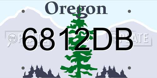 6812DB Oregon License Plate