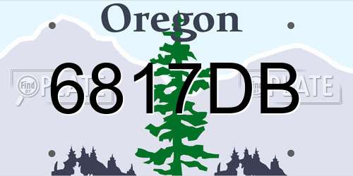 6817DB Oregon License Plate