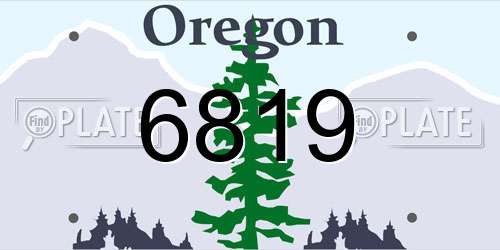 6819 Oregon License Plate