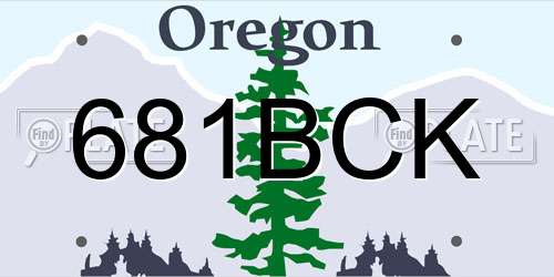 681BCK Oregon License Plate