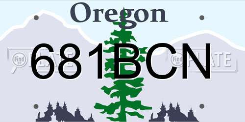 681BCN Oregon License Plate