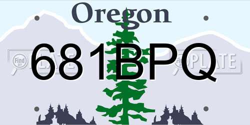 681BPQ Oregon License Plate