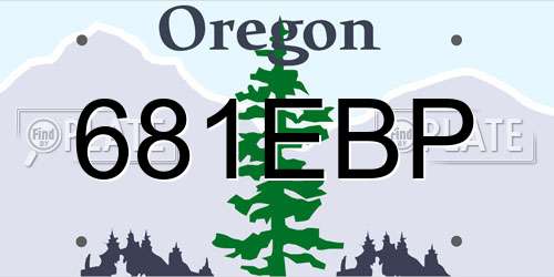 681EBP Oregon License Plate