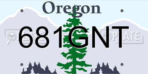 681GNT Oregon License Plate