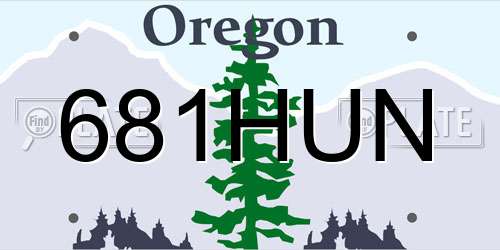681HUN Oregon License Plate
