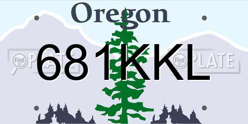 681KKL Oregon License Plate