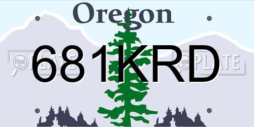 681KRD Oregon License Plate