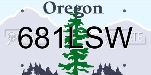 681LSW Oregon License Plate