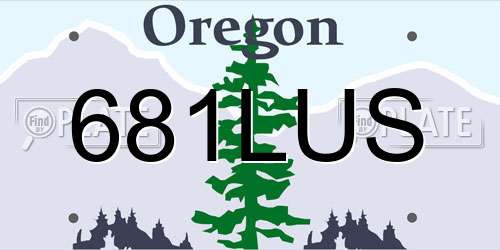 681LUS Oregon License Plate