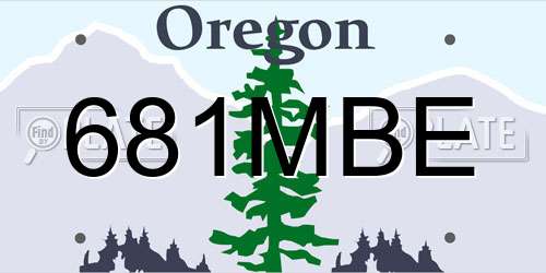 681MBE Oregon License Plate