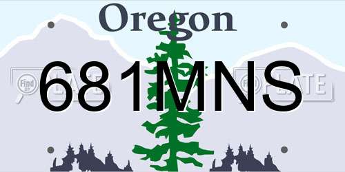 681MNS Oregon License Plate