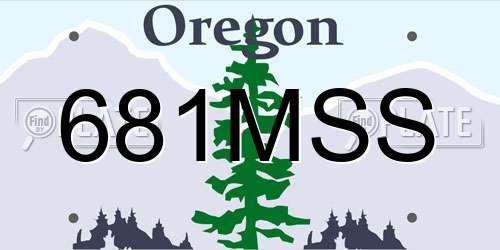 681MSS Oregon License Plate