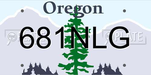 681NLG Oregon License Plate