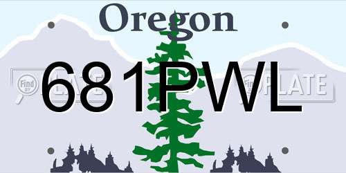681PWL Oregon License Plate