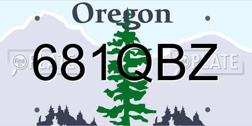 681QBZ Oregon License Plate