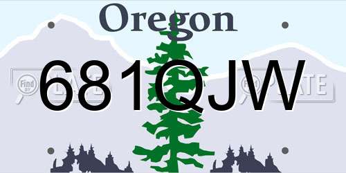 681QJW Oregon License Plate
