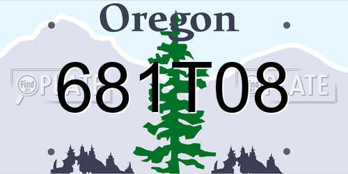 681T08 Oregon License Plate