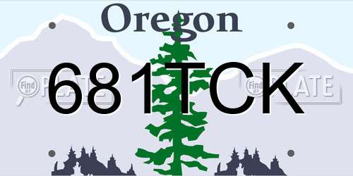 681TCK Oregon License Plate