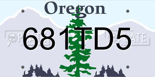 681TD5 Oregon License Plate