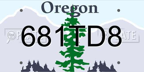 681TD8 Oregon License Plate