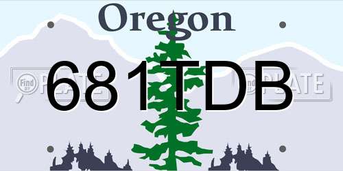 681TDB Oregon License Plate