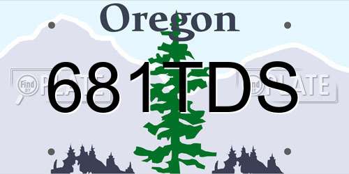 681TDS Oregon License Plate