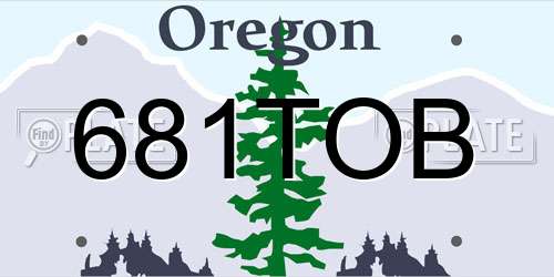 681TOB Oregon License Plate