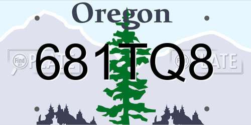 681TQ8 Oregon License Plate