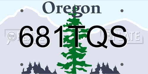 681TQS Oregon License Plate
