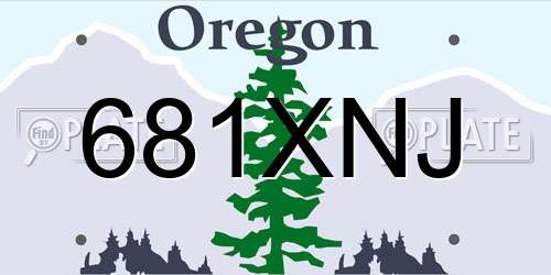 681XNJ Oregon License Plate