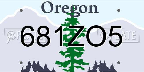 681ZO5 Oregon License Plate