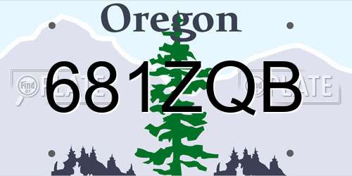 681ZQB Oregon License Plate