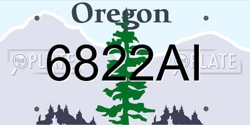 6822AI Oregon License Plate