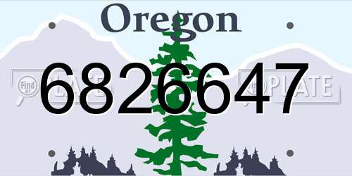 6826647 Oregon License Plate
