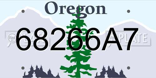 68266A7 Oregon License Plate