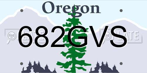 682GVS Oregon License Plate