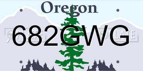 682GWG Oregon License Plate