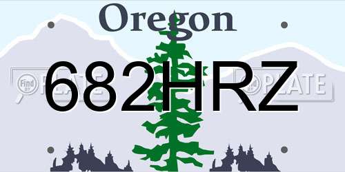 682HRZ Oregon License Plate