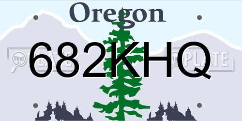682KHQ Oregon License Plate