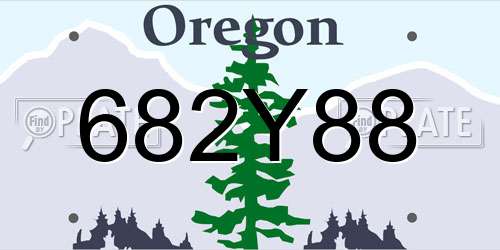682Y88 Oregon License Plate