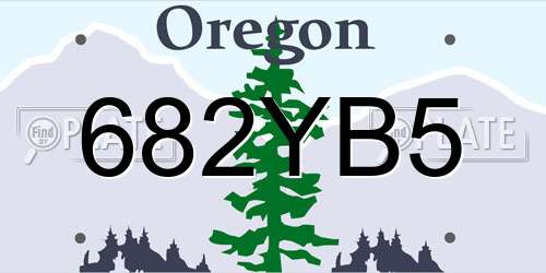 682YB5 Oregon License Plate