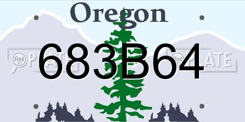 683B64 Oregon License Plate