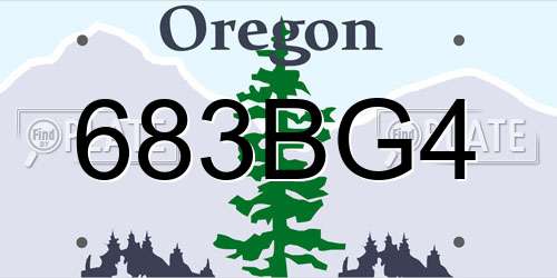 683BG4 Oregon License Plate