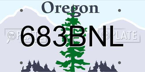 683BNL Oregon License Plate